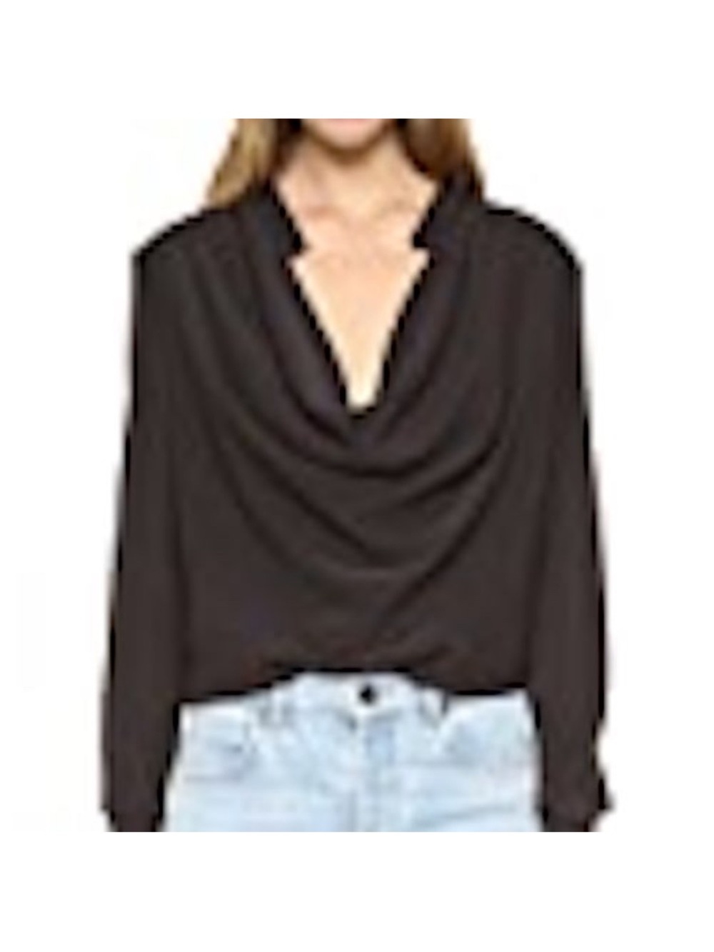 🌺 FINAL SALE 🌺 Finders Keepers Black Draped Cowl Neck Blouse NWOT - Picture 2 of 2